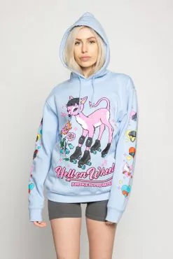 BROKEN PROMISES Hell On Wheels Hoodie Baby Blue