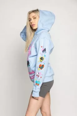 BROKEN PROMISES Hell On Wheels Hoodie Baby Blue