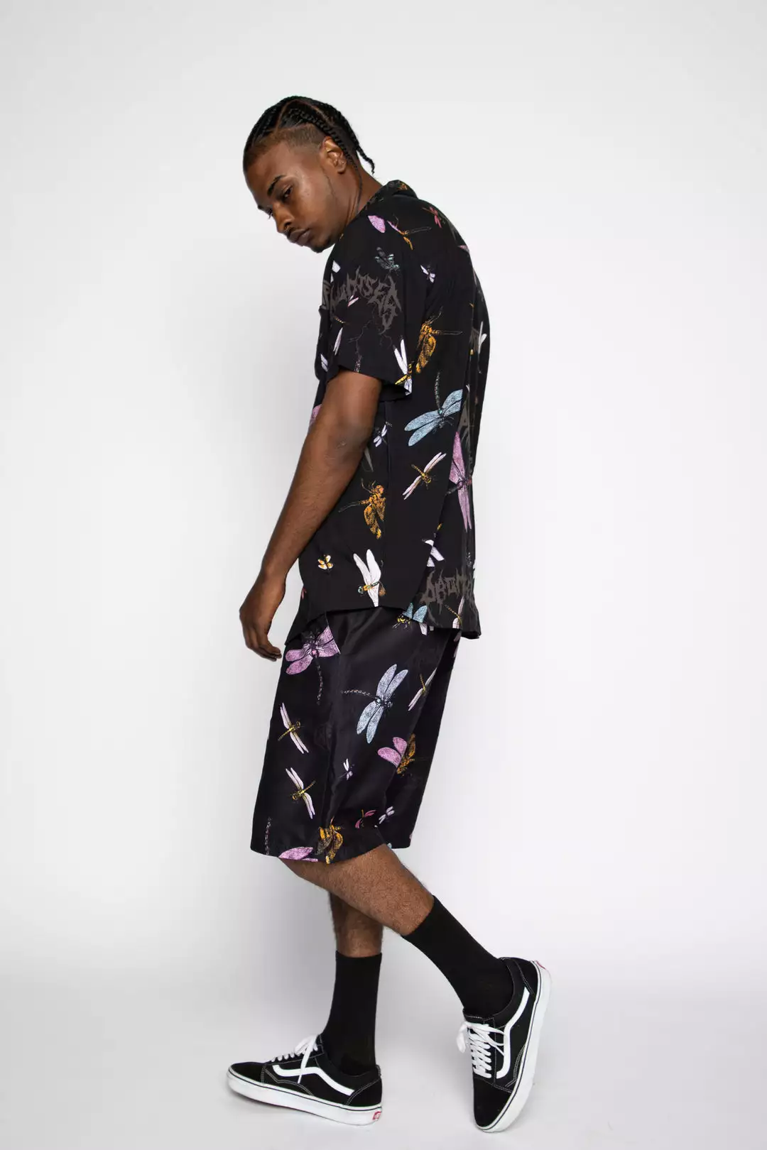 BROKEN PROMISES Mens Dragonflies Button Up Shirt Shirts