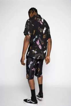 BROKEN PROMISES Mens Dragonflies Button Up Shirt Shirts