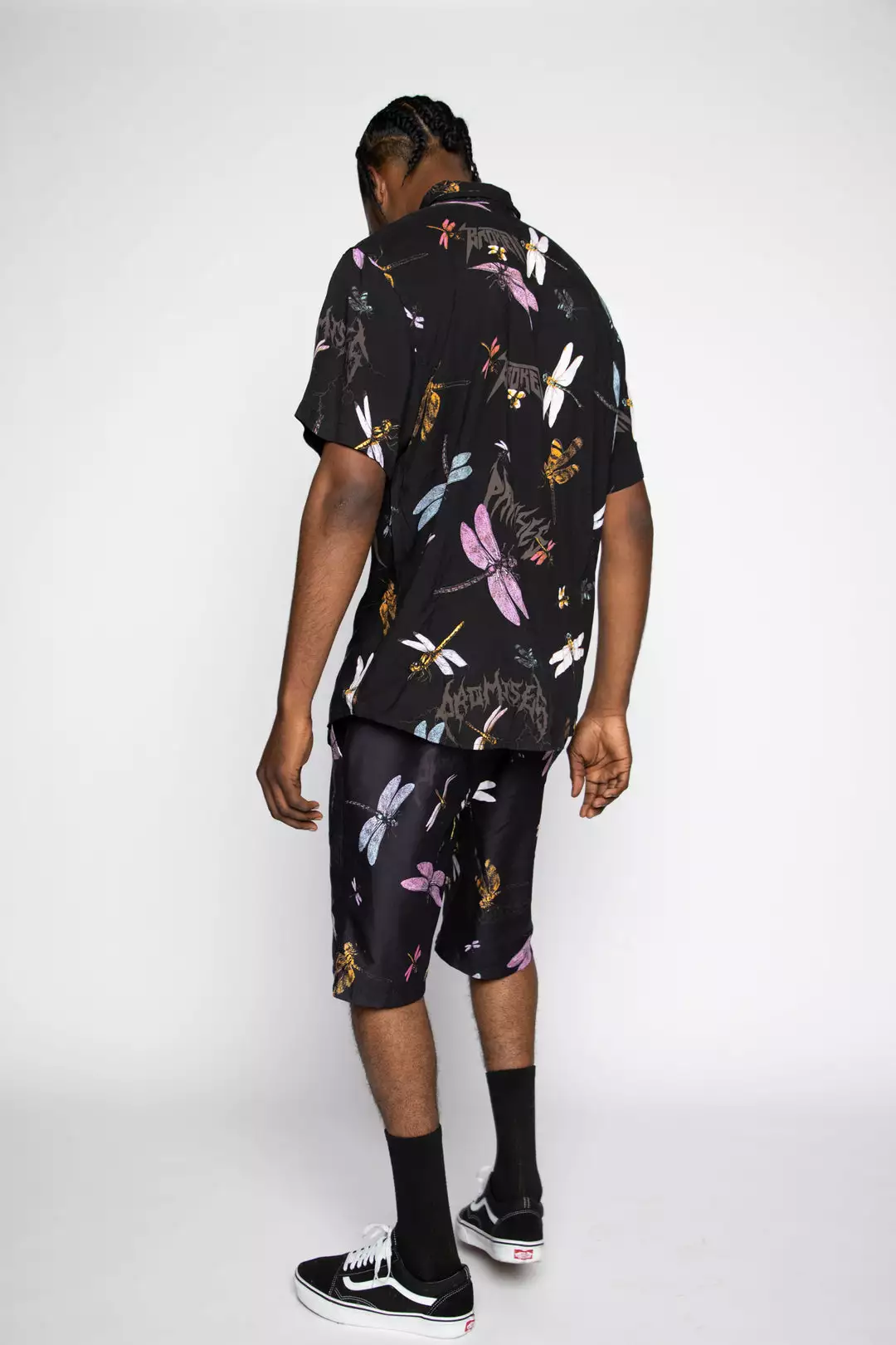 BROKEN PROMISES Mens Dragonflies Button Up Shirt Shirts