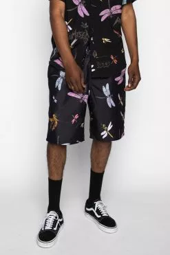 BROKEN PROMISES Dragonflies Shorts Black