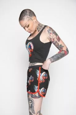 BROKEN PROMISES Womens Juke Jam Crop Tank Black