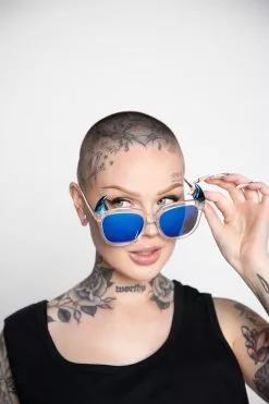 BROKEN PROMISES Horny Sunglasses - Blue Accessories