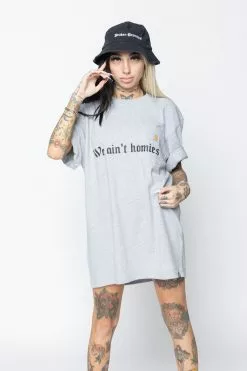 CASH We Ain't Homies Pocket Tee Heather Grey