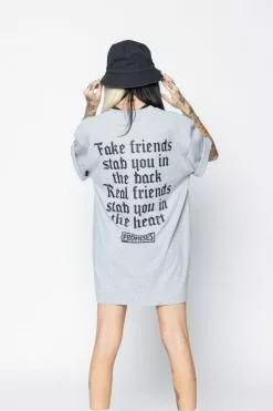 CASH We Ain't Homies Pocket Tee Heather Grey