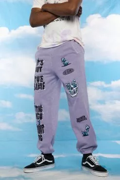 BROKEN PROMISES Bottoms Magical Mushrooms Sweatpants Purple - BPxYH