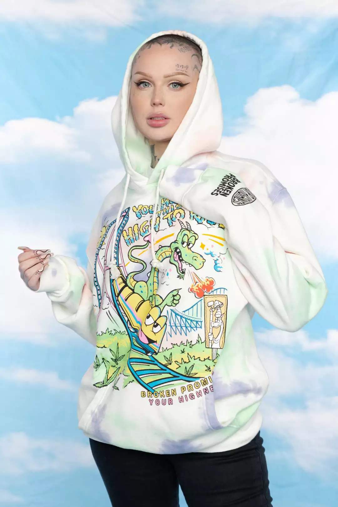 BROKEN PROMISES High To Ride Tie Dye Hoodie - BPxYH