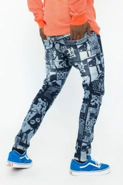 BROKEN PROMISES Tabloid Denim Blue Wash