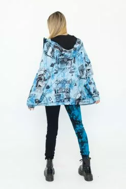 BROKEN PROMISES Womens' Slogan Split Dye Denim Blk/Blue Bottoms