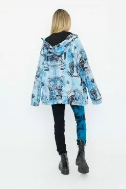 BROKEN PROMISES Womens' Slogan Split Dye Denim Blk/Blue Bottoms