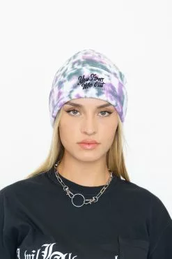 BROKEN PROMISES Stress Me Out Beanie Multi Dye Headwear