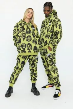 BROKEN PROMISES Reaper Guide Green Joggers Bottoms