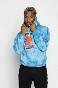 BROKEN PROMISES Hoodies Sad Boy Tie Dye Hoodie Blue - BP X Hot Stuff