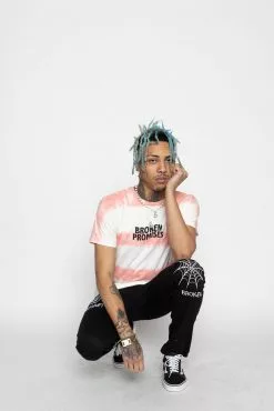 BROKEN PROMISES Star Shopping Tie Dye Tee Pink