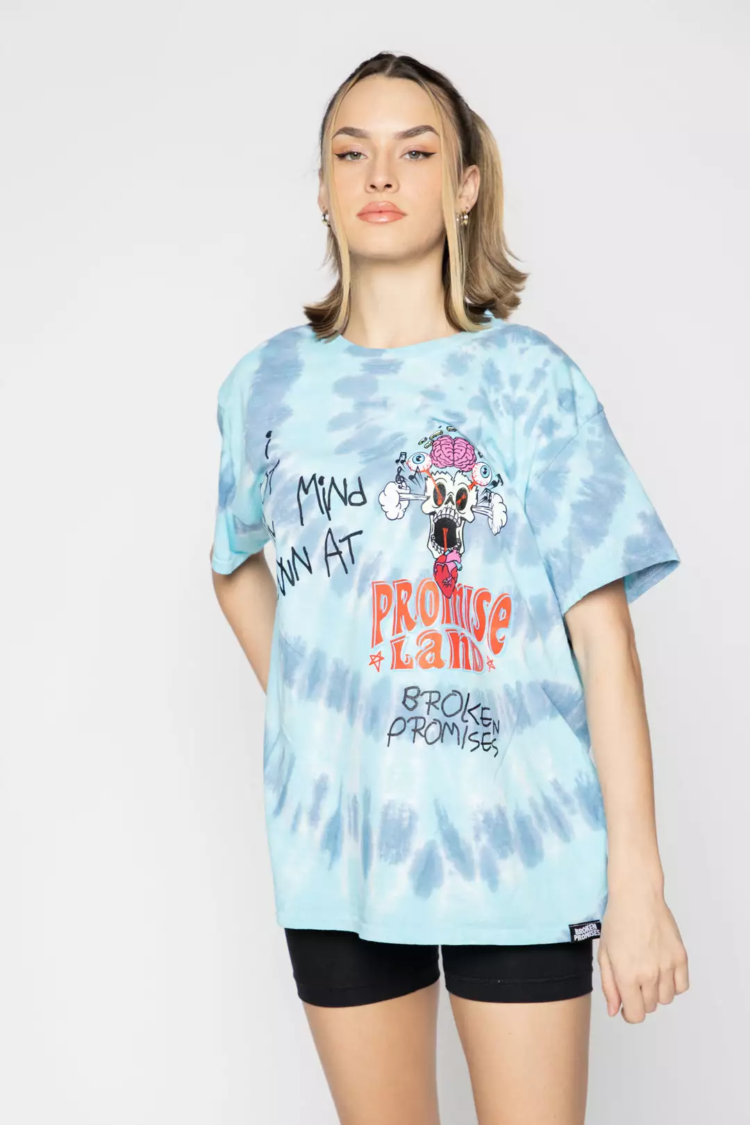 BROKEN PROMISES Mind Blown Tie Dye Tee Blue Shirts