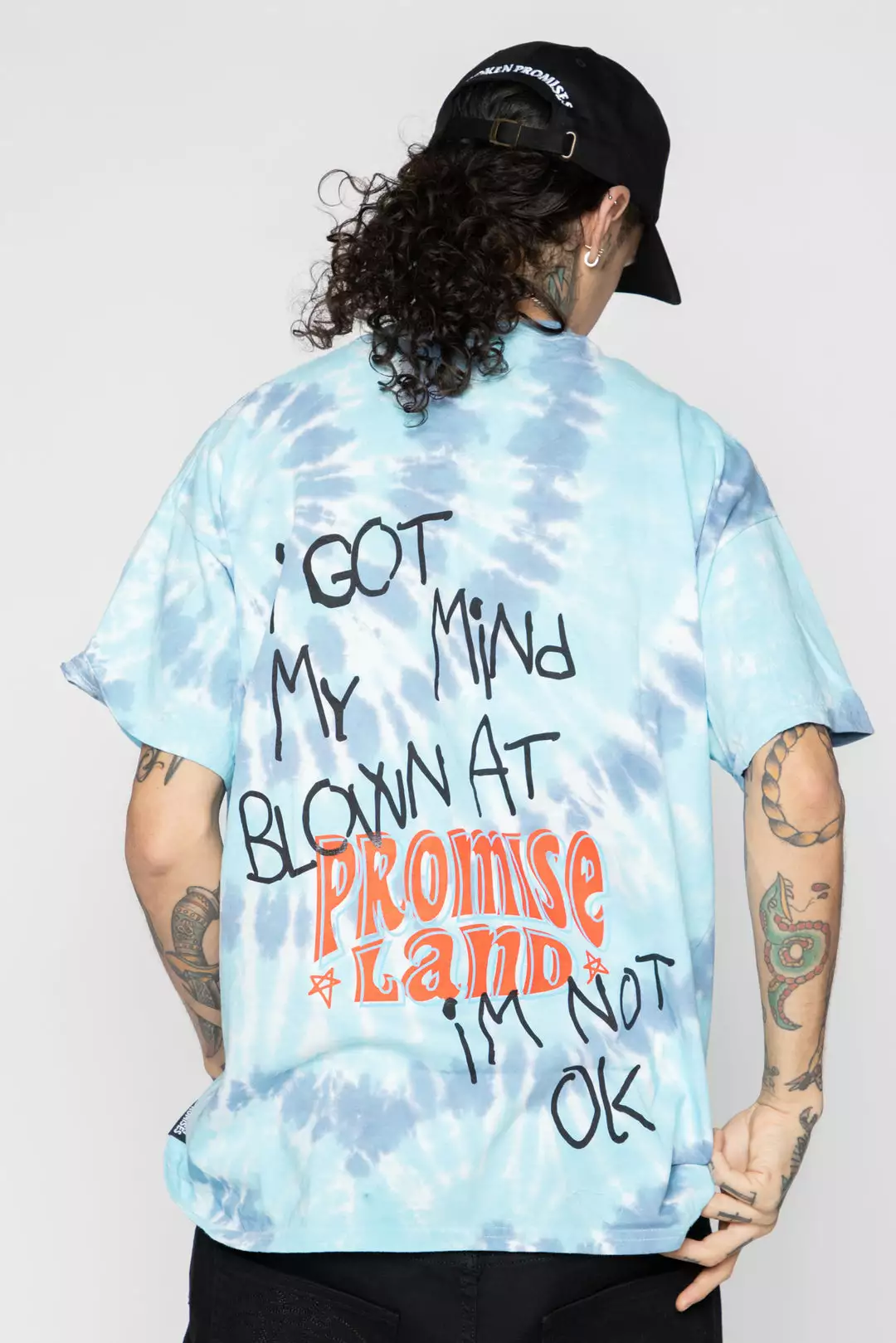 BROKEN PROMISES Mind Blown Tie Dye Tee Blue Shirts