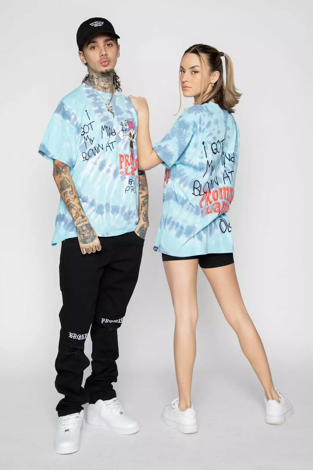 BROKEN PROMISES Mind Blown Tie Dye Tee Blue Shirts