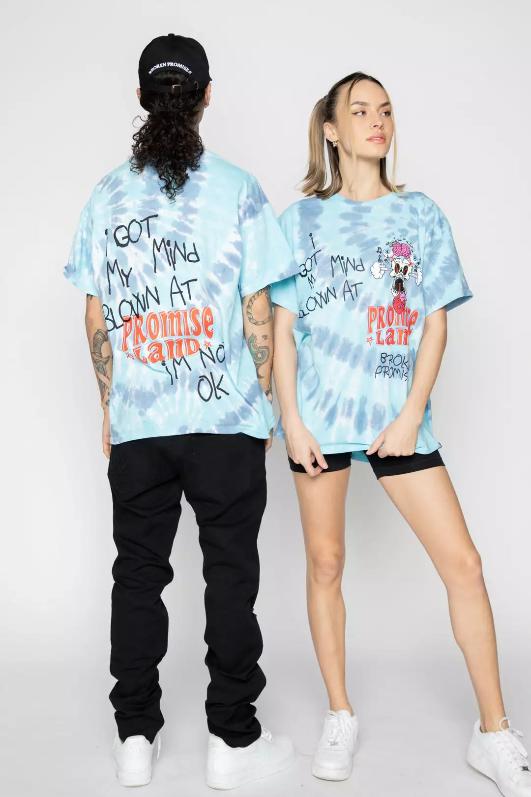 BROKEN PROMISES Mind Blown Tie Dye Tee Blue Shirts