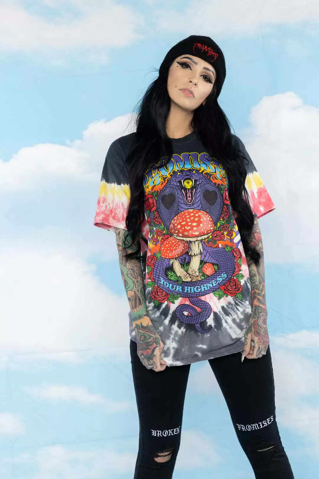 BROKEN PROMISES Serpent's Kiss V-Dye Tee - BPxYH Shirts