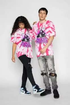 BROKEN PROMISES Mixed Emotions Tie Dye Tee Pink