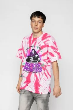 BROKEN PROMISES Mixed Emotions Tie Dye Tee Pink