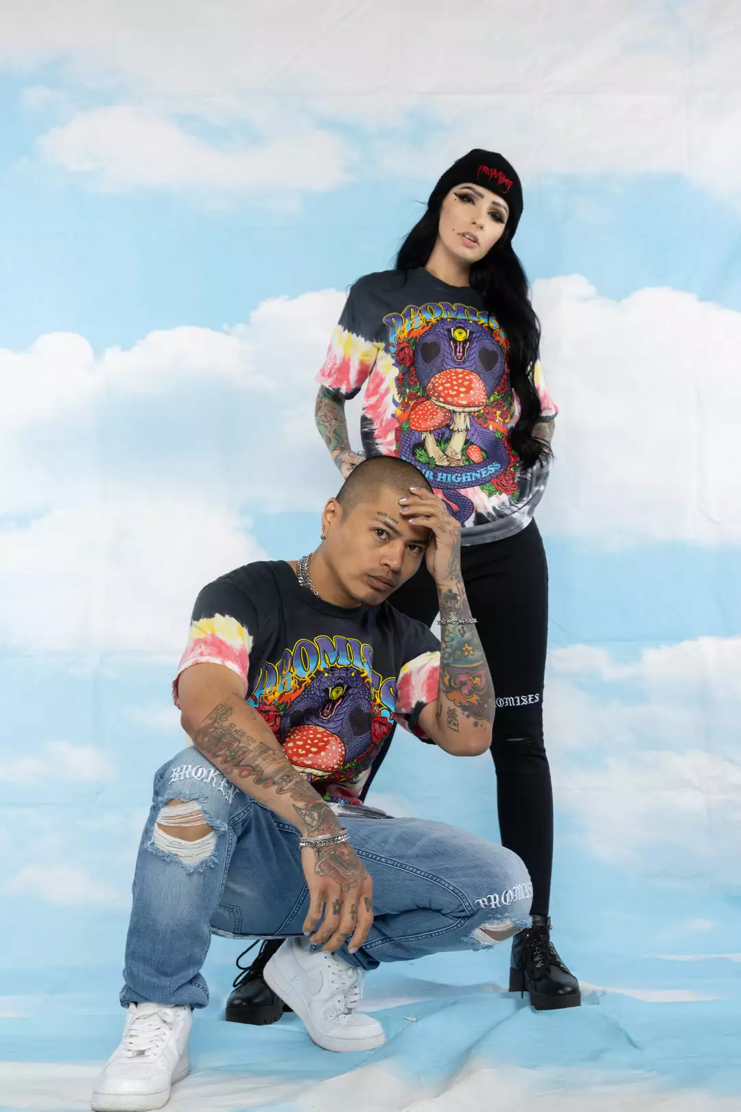 BROKEN PROMISES Serpent's Kiss V-Dye Tee - BPxYH Shirts