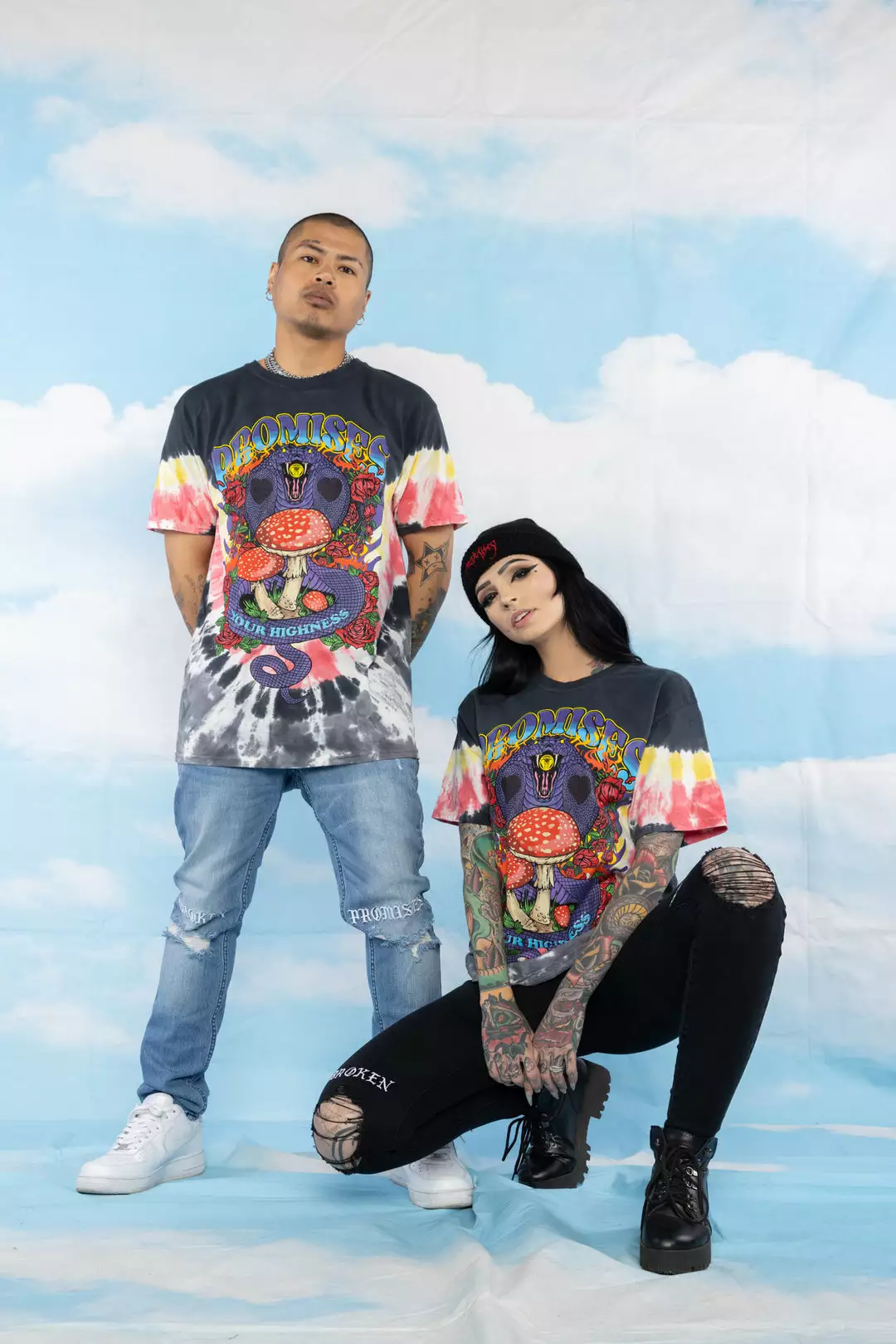 BROKEN PROMISES Serpent's Kiss V-Dye Tee - BPxYH Shirts