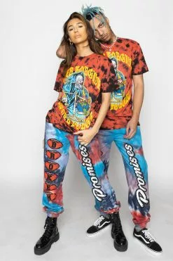 BROKEN PROMISES Shirts Never Forgive Red/Blk Crystal Wash Tee