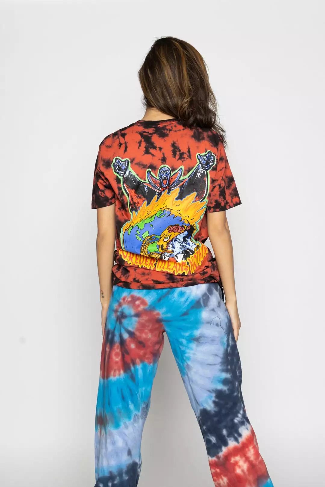 BROKEN PROMISES Shirts Never Forgive Red/Blk Crystal Wash Tee