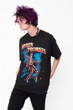 BROKEN PROMISES Shirts Disconnected Vintage Wash Tee Black