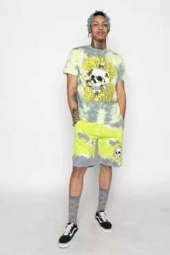 BROKEN PROMISES Beehive Shorts Tie Dye Green