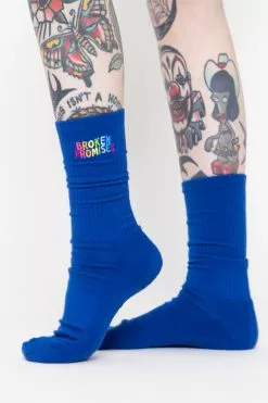BROKEN PROMISES Tearbow Socks Blue
