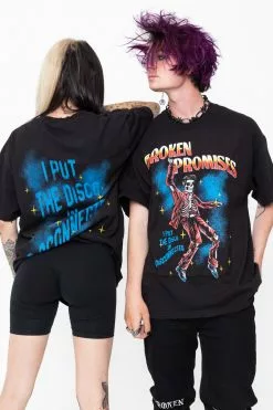 BROKEN PROMISES Shirts Disconnected Vintage Wash Tee Black