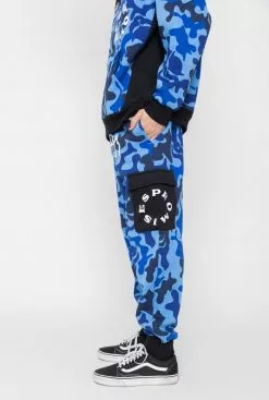 BROKEN PROMISES Demon Camo Sweatpants - Blue