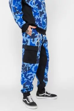 BROKEN PROMISES Demon Camo Sweatpants - Blue
