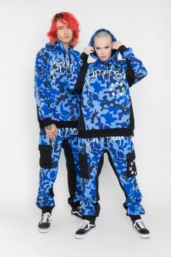 BROKEN PROMISES Demon Camo Hoodie - Blue Hoodies
