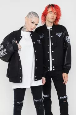 CASH Graveyard Varsity Jacket Black