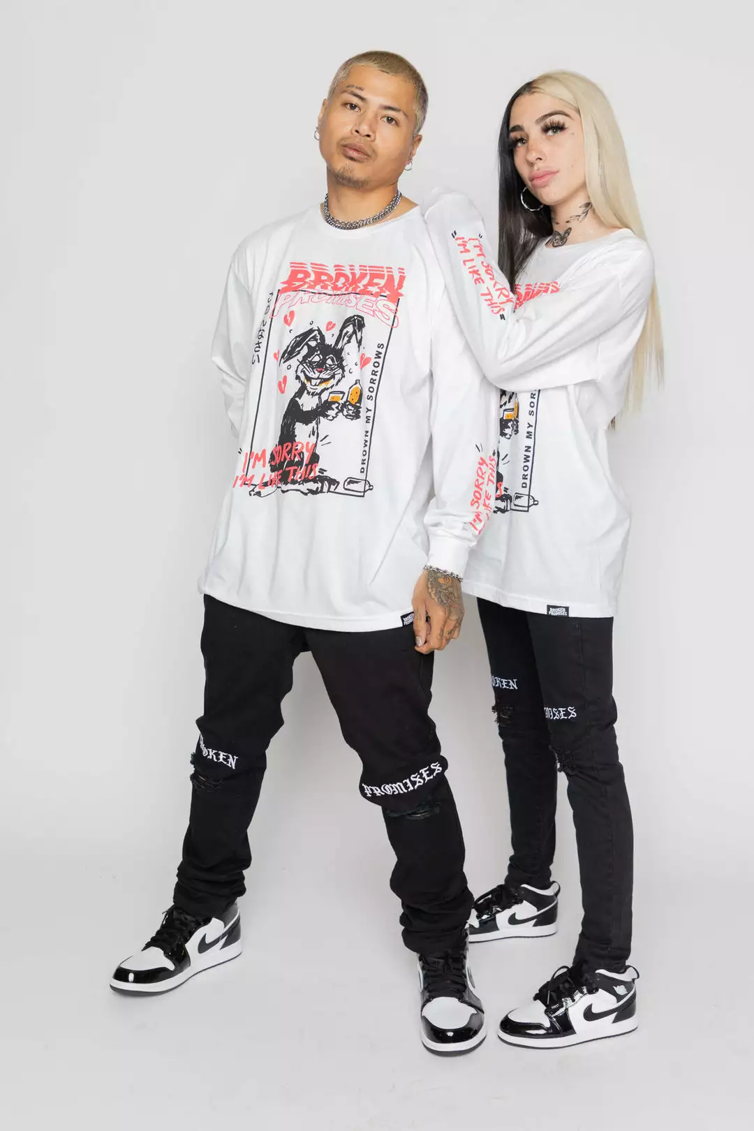 BROKEN PROMISES Shirts Drown My Sorrows L/S White