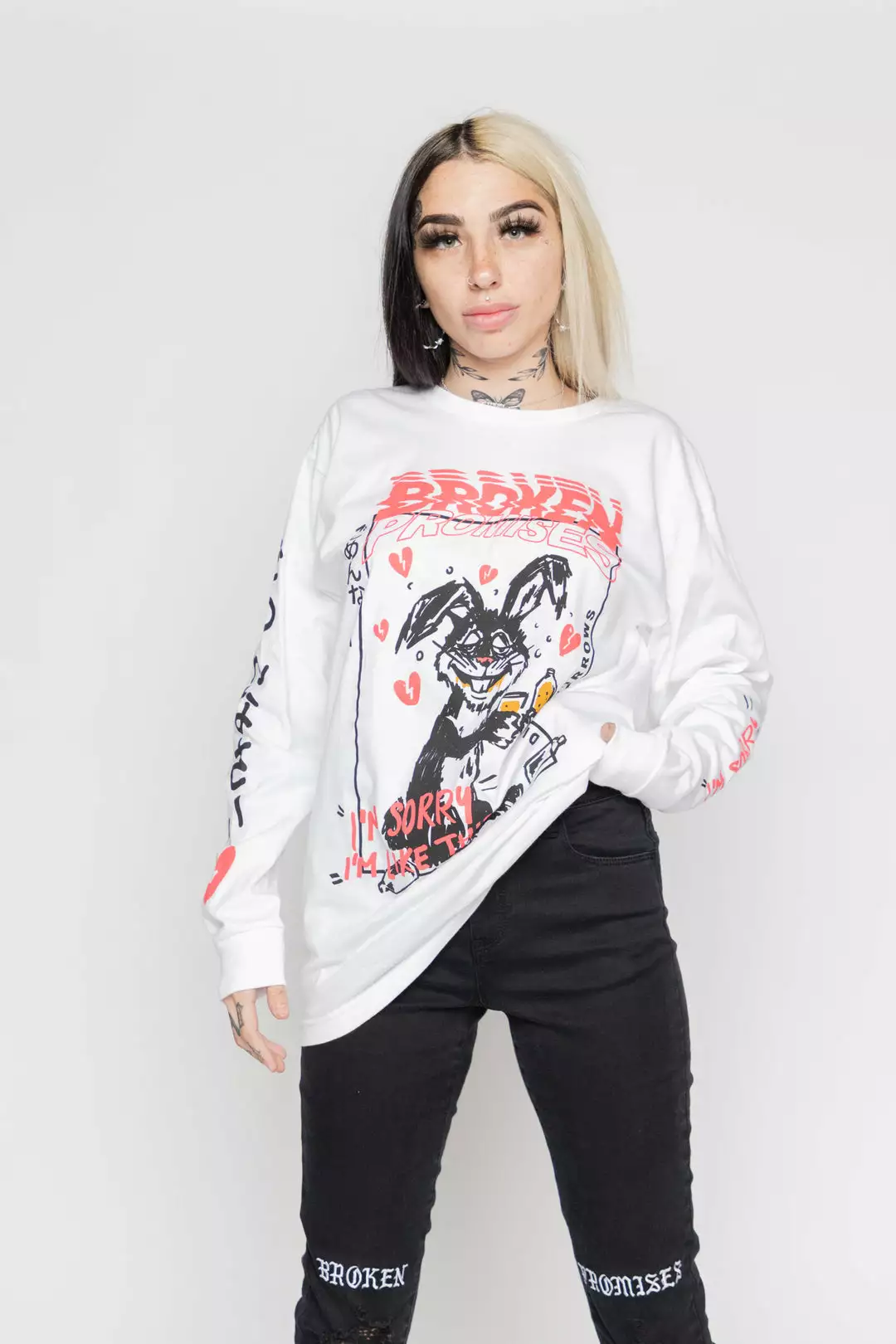 BROKEN PROMISES Shirts Drown My Sorrows L/S White