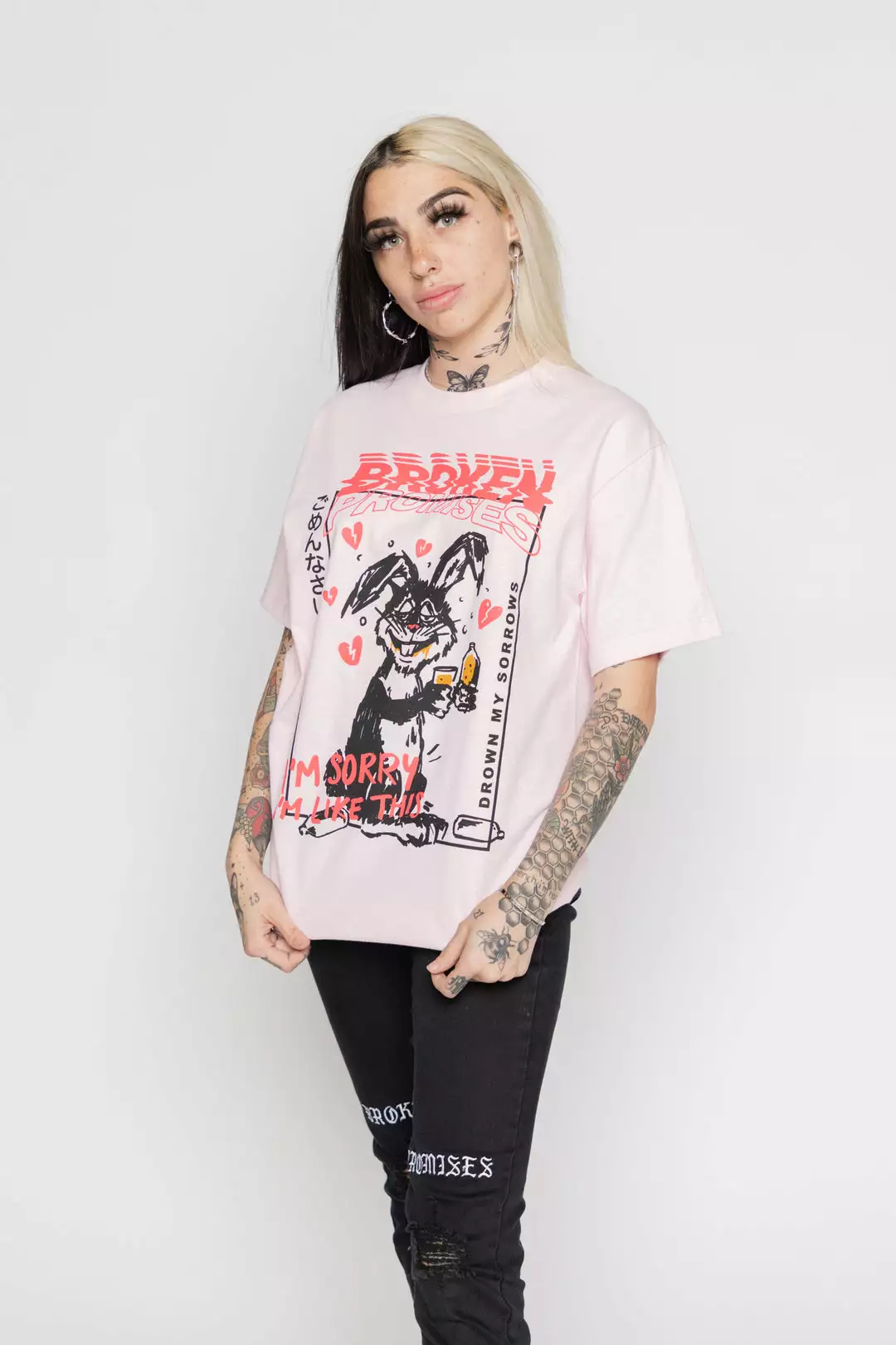 BROKEN PROMISES Drown My Sorrows Tee Pink
