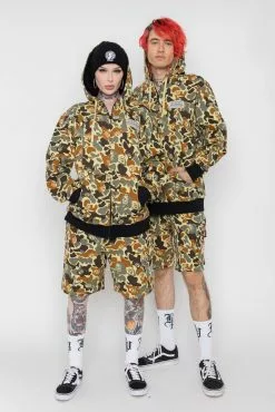 BROKEN PROMISES Reaper Camo Zip Hoodie Green Hoodies