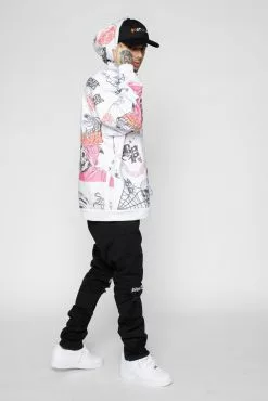 BROKEN PROMISES Let's Roll AOP Hoodie White