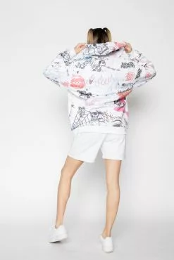 BROKEN PROMISES Let's Roll AOP Hoodie White