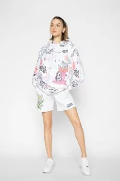 BROKEN PROMISES Let's Roll AOP Hoodie White