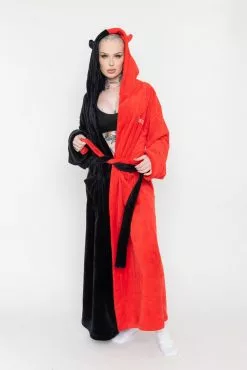 BROKEN PROMISES Red/Black Split Devil Horn Robe