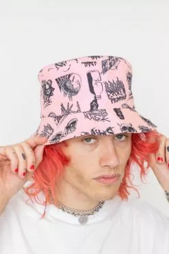 BROKEN PROMISES Headwear Secret Crush Pink Bucket Hat