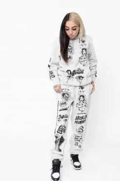 BROKEN PROMISES Bye My Love Sweatpants Grey