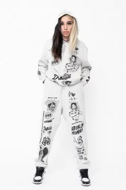 BROKEN PROMISES Hoodies Bye My Love Hoodie Heather Grey