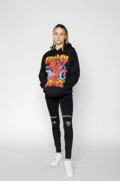 BROKEN PROMISES Airbrush Hoodie Black - BP X Hot Stuff Hoodies